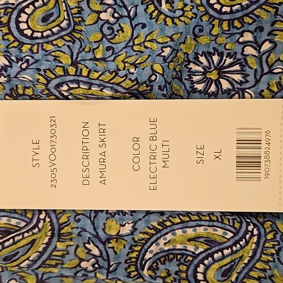 💕VERONICA BEARD💕 Amura Coverup Skirt ~ Electric Blue Paisley Print XL NWT - Picture 16 of 16